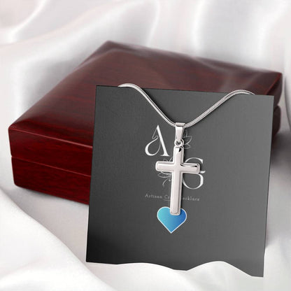 Stainless Steel Artisan Cross Necklace