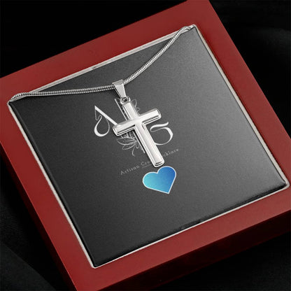 Stainless Steel Artisan Cross Necklace