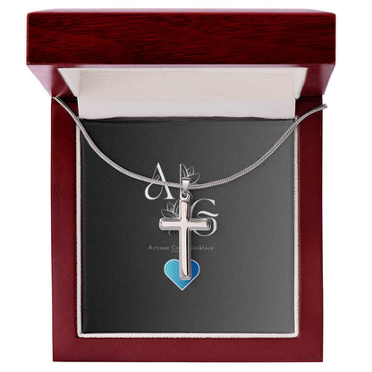 Stainless Steel Artisan Cross Necklace